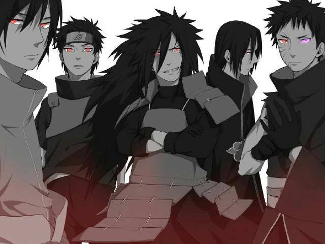 宇智波一族万花筒拥有者,除了最后一个全是帅哥