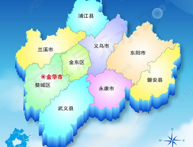 直击浙江金华市四县级市三县二区,东阳面积最