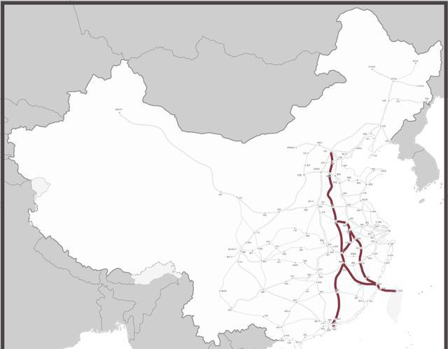 八纵八横高铁线路示意图（16幅分图）