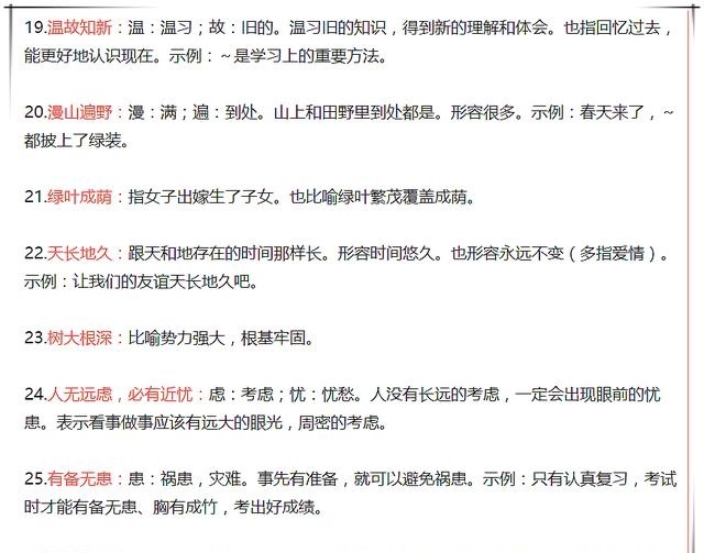 小学语文1-3年级:实用成语大全,打好孩子语文基