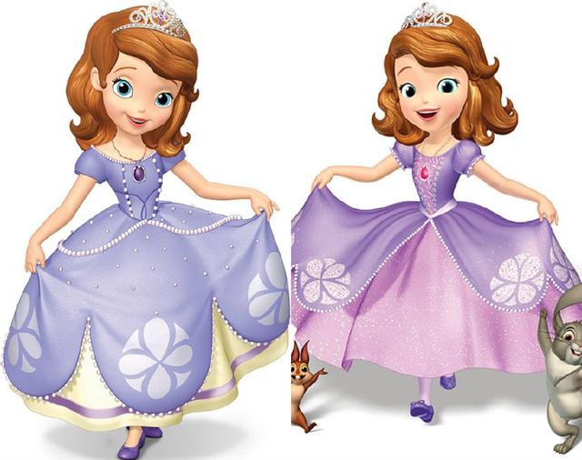 根据“小公主苏菲亚”的特点，艺术家让迪士尼公主回到了童年!