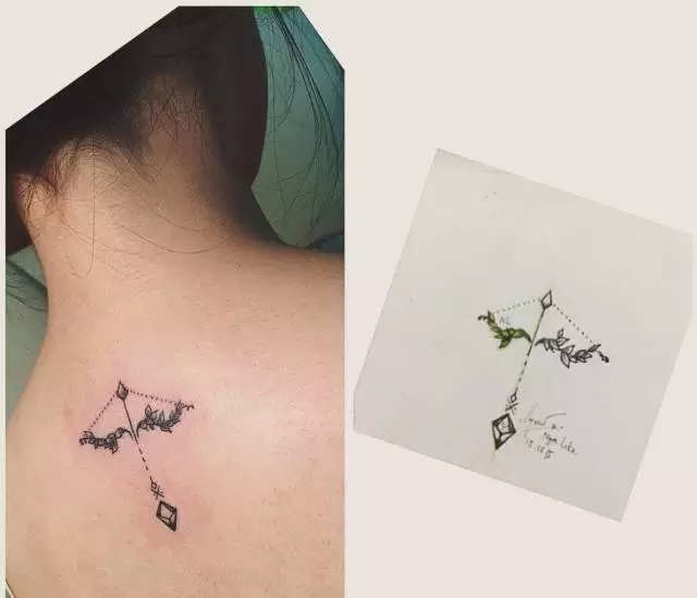 星影刺青纹身丨锁骨座半人半马的仙陀射手女生素材小图片