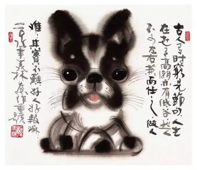 当剪纸遇上韩美林可爱狗狗水墨画会是怎样的奇妙