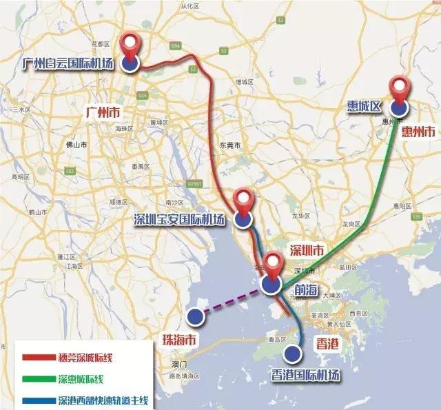 深圳1小时可直达惠州？前海规划城际轨道曝光！（附路线图）