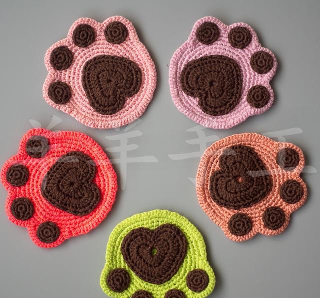 羊羊手工 零基础钩针毛线编织 钩编小物 熊掌杯