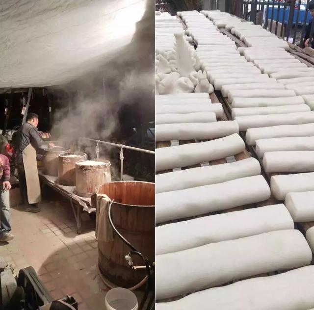 上过舌尖2的手工年糕 年糕是当地餐桌上最常见的食物,家家户户都会做