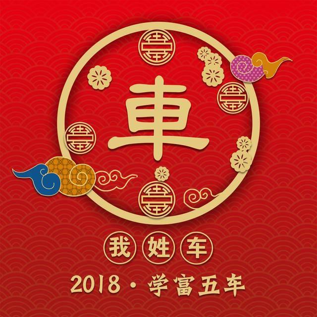 狗年贺岁百家姓姓氏头像，可当头像封面!你的新春专属祝福