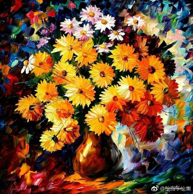 油画作品欣赏,雏菊