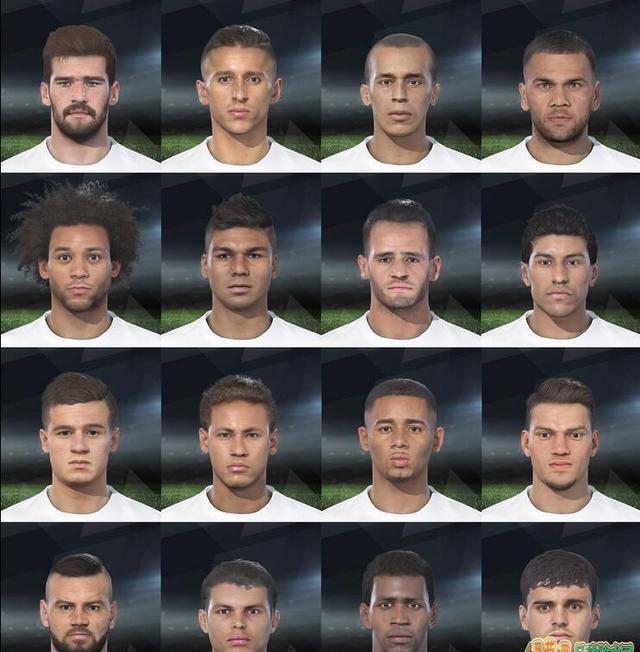 PES2018 巴西和法国国家队球员脸型预览