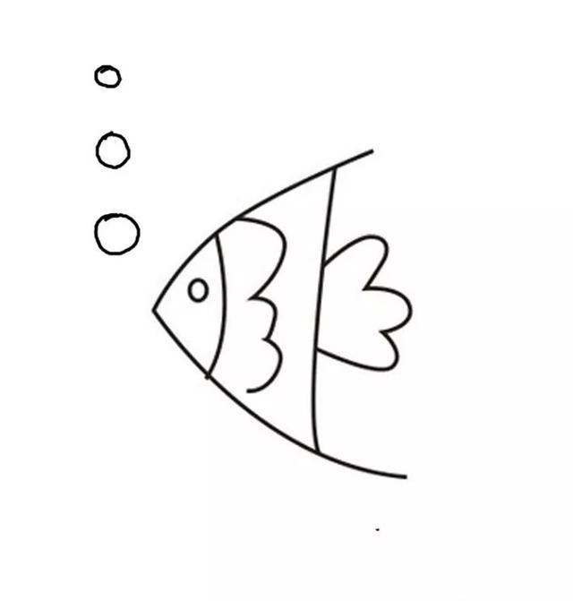 每天五分钟,来学简笔画:简单几笔画出生动可爱的小金鱼