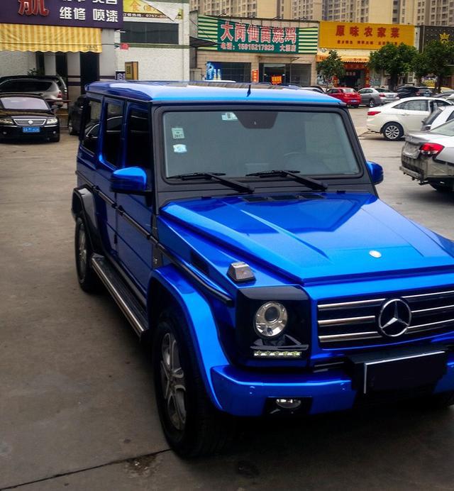 奔驰德国进口电镀镜面蓝色汽车改色贴膜效果图