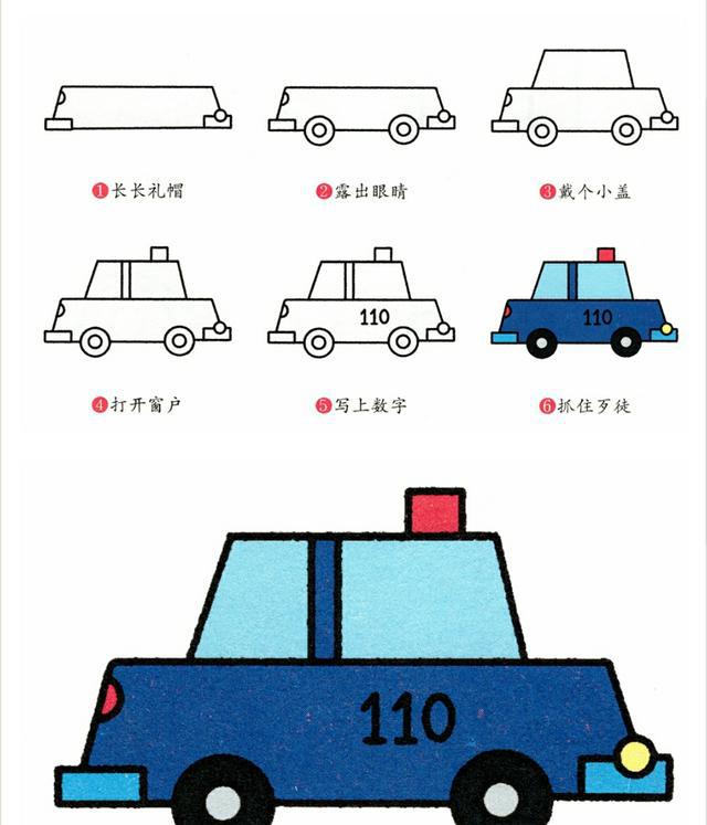 育儿简笔画八种常见交通工具,五分钟全学会,超级简单!