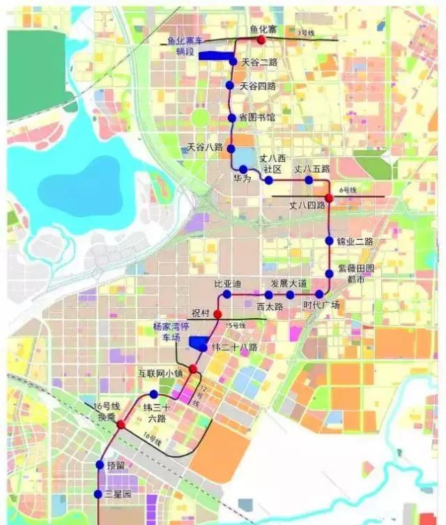 最新西安地铁3号线二期10号线14号线高新云轨站点曝光