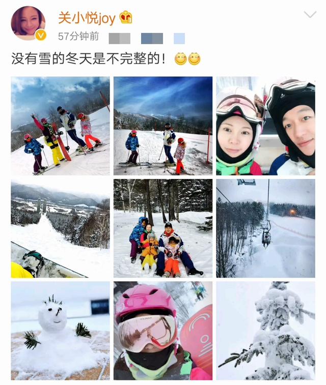 佟大為一家五口冰天雪地里度假，弟弟難得出鏡卻寫(xiě)滿了不高興！