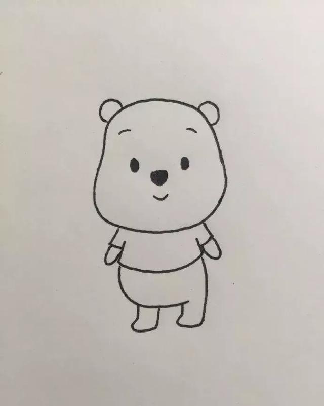 亲子漫画丨小熊维尼简笔画教程,超简单