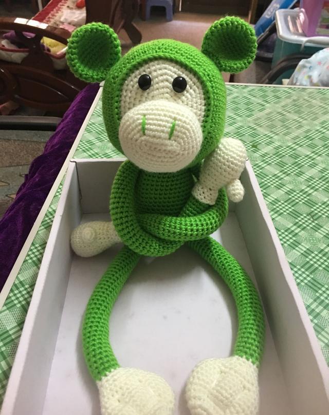 毛线手工钩织玩偶 长臂猿猴 我型我酷(附图解)