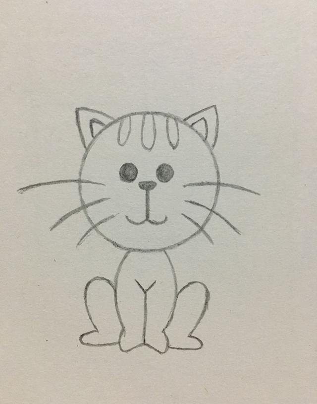 简笔画——嘴里叼着鱼的小猫咪|小猫咪|鱼|小猫_新浪网