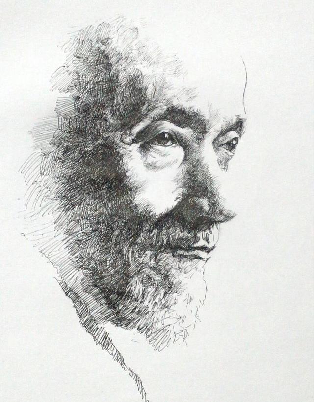 人物肖像钢笔画画得比素描头像还精到，宋老师大作让我不得不佩服