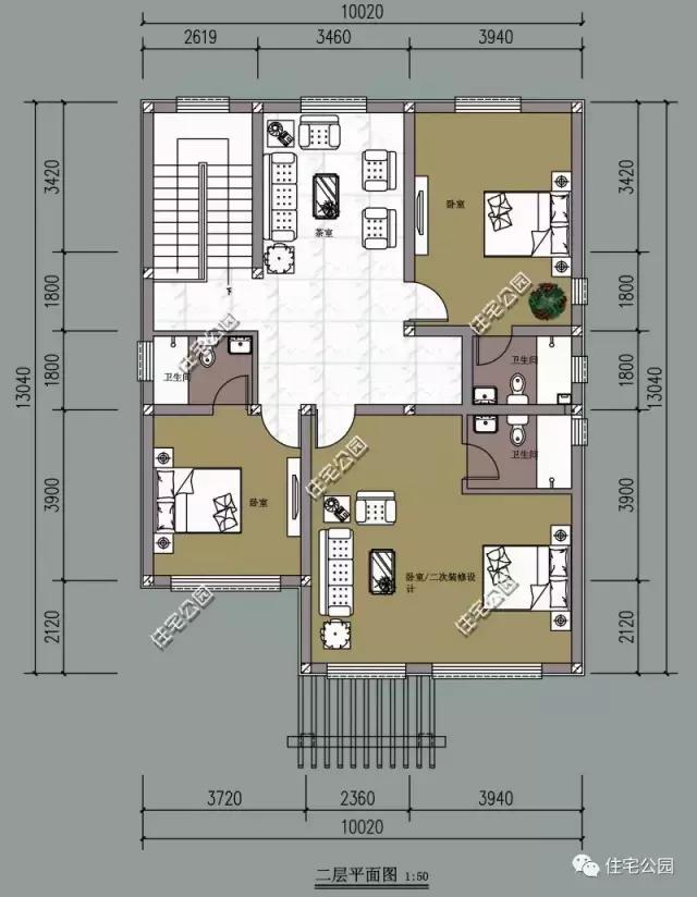 第三套:10x12米双层别墅