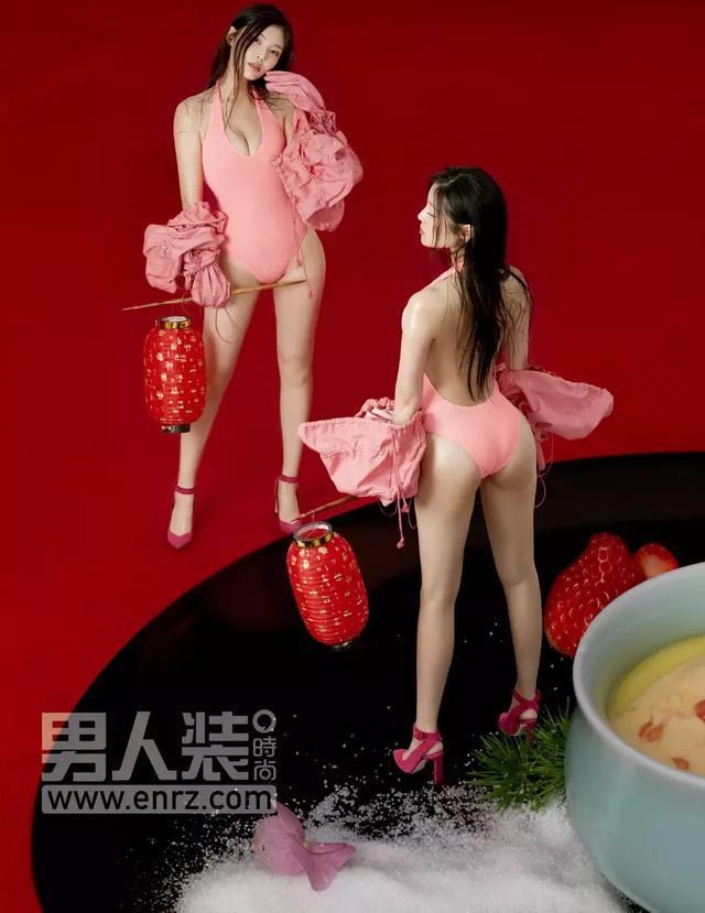 美食与美食,徐冬冬大秀美腿!这件粉色连体衣很凸显身材呀!