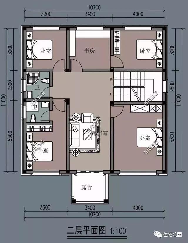 面宽12米农村别墅,这套2层半户型最经典,10多套方案哪