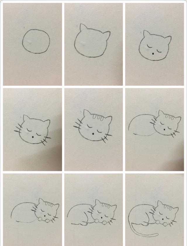 简笔画——可爱的小猫咪画法