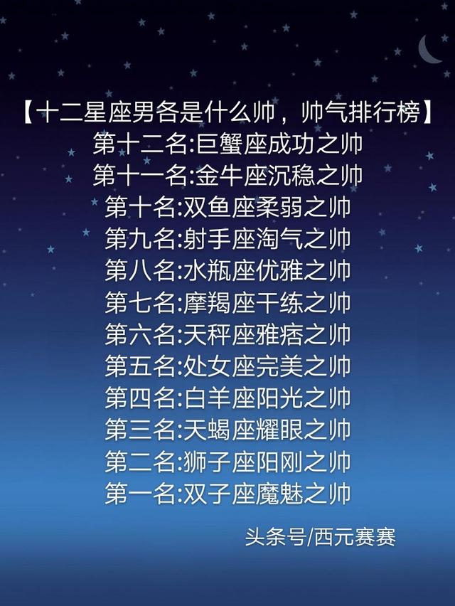 宫保鸡丁是谁?12星座男各是什么帅?