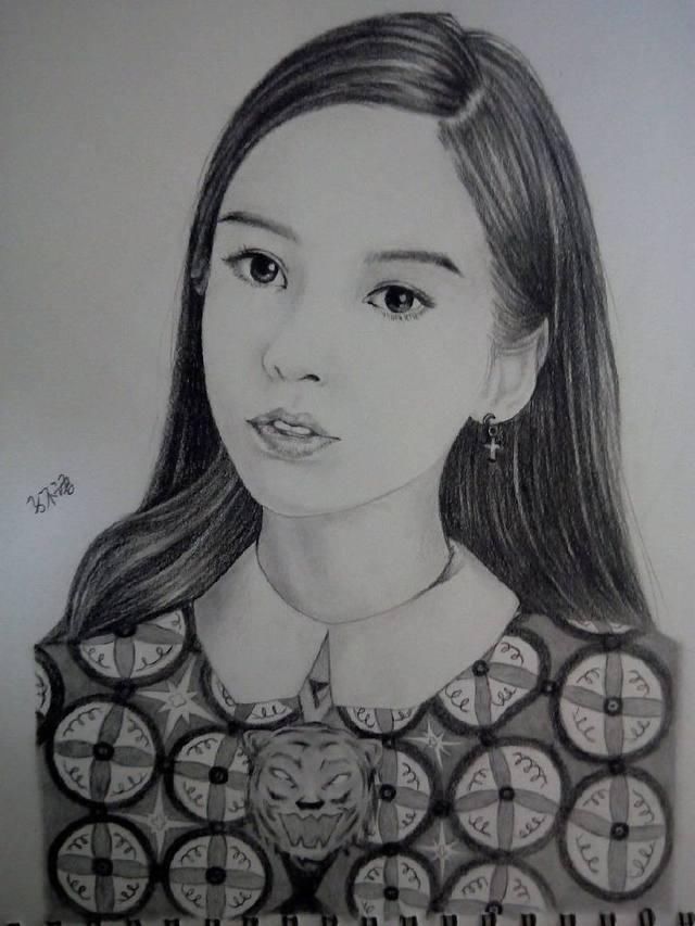 网友给女星素描画像打分 刘亦菲80 郑爽92 杨幂得了99分