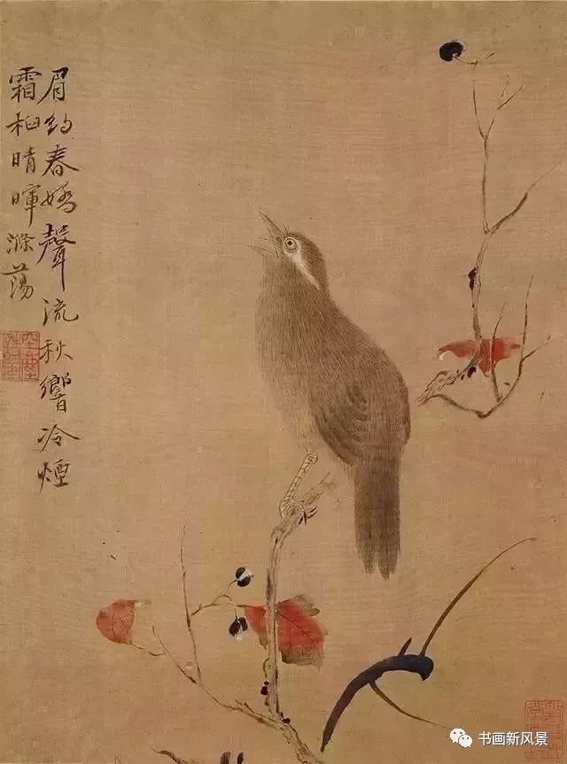 恽寿平花鸟作品局部放大