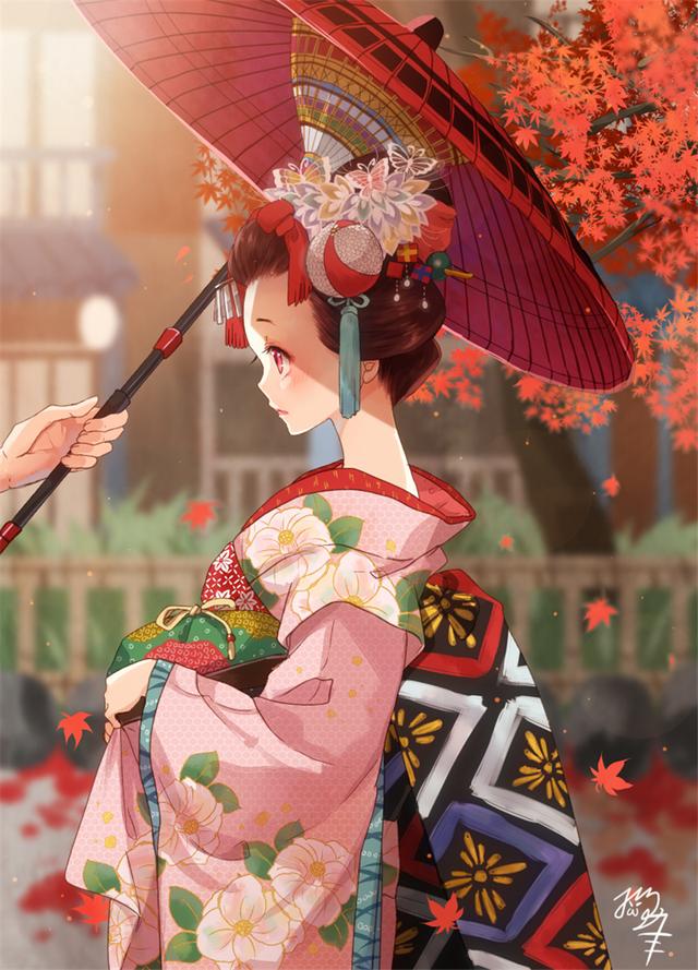 令人惊艳的二次元和风花魁,光鲜亮丽的外表下是苍凉的
