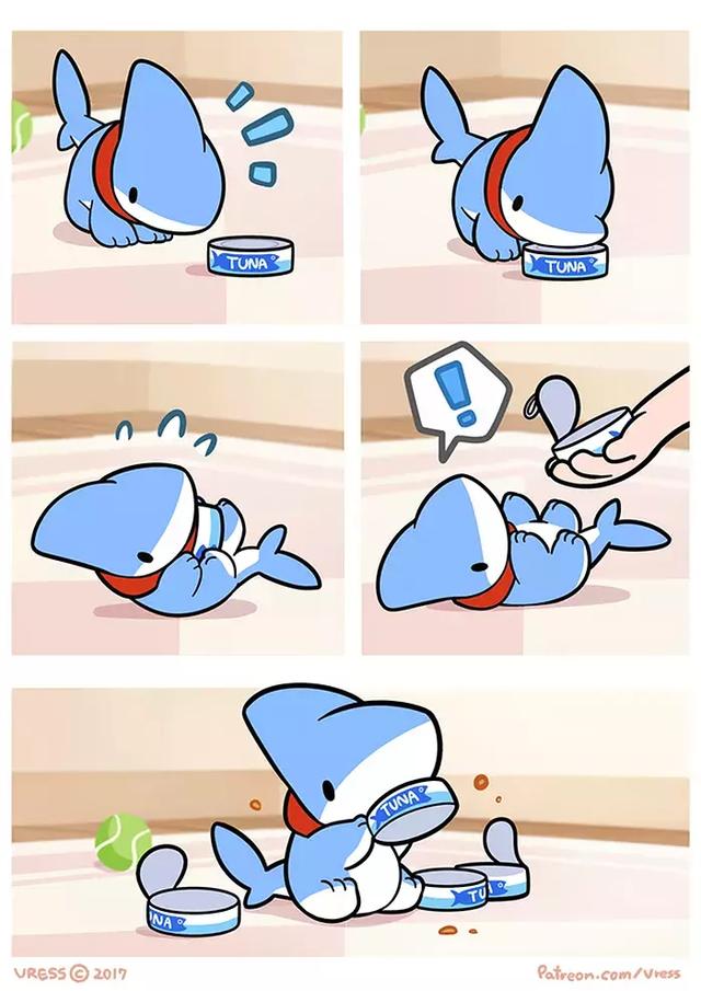 14张鲨鱼宝宝的漫画鲨鱼小奶狗萌化了