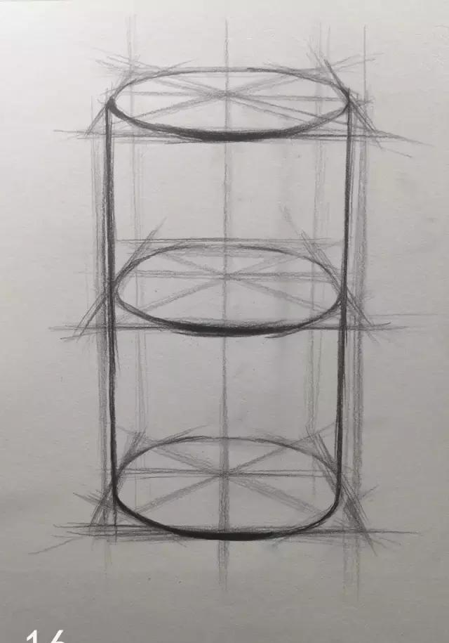 圆柱体素描 透视 石膏