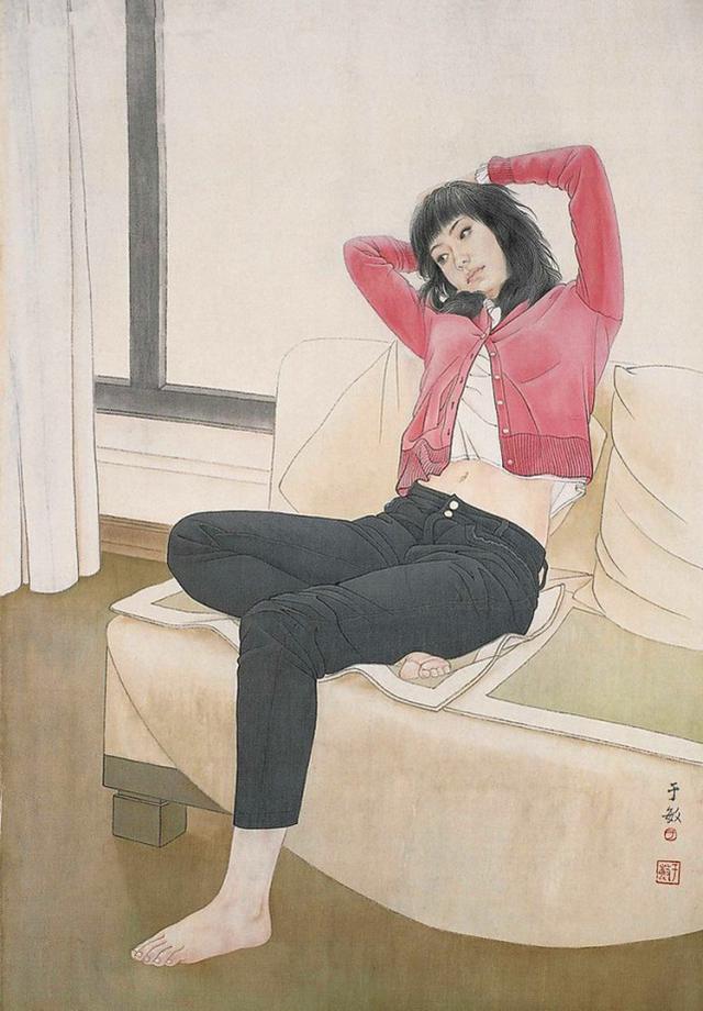 于敏女性工笔人物画作品