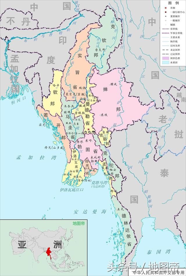 缅甸最大城市与海港是仰光,2005年之前仰光还是缅甸首都,缅甸85%以上