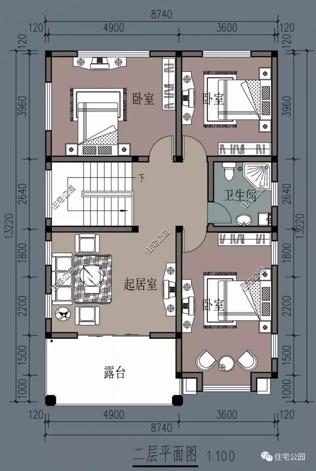 农村8x13米房屋设计图,自建8x13米设计图 面宽8米造价13万起2018农村自建房这10套户型最适合咱老百姓