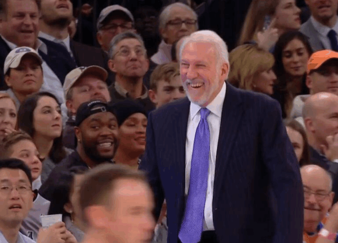 吉诺比利诡异三分让波波哭笑不得!波帅:我一直