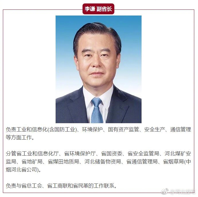 最新！河北省长、副省长职责分工公布