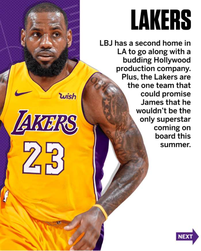 詹姆斯决定三去哪?ESPN:就这七支球队,不会去