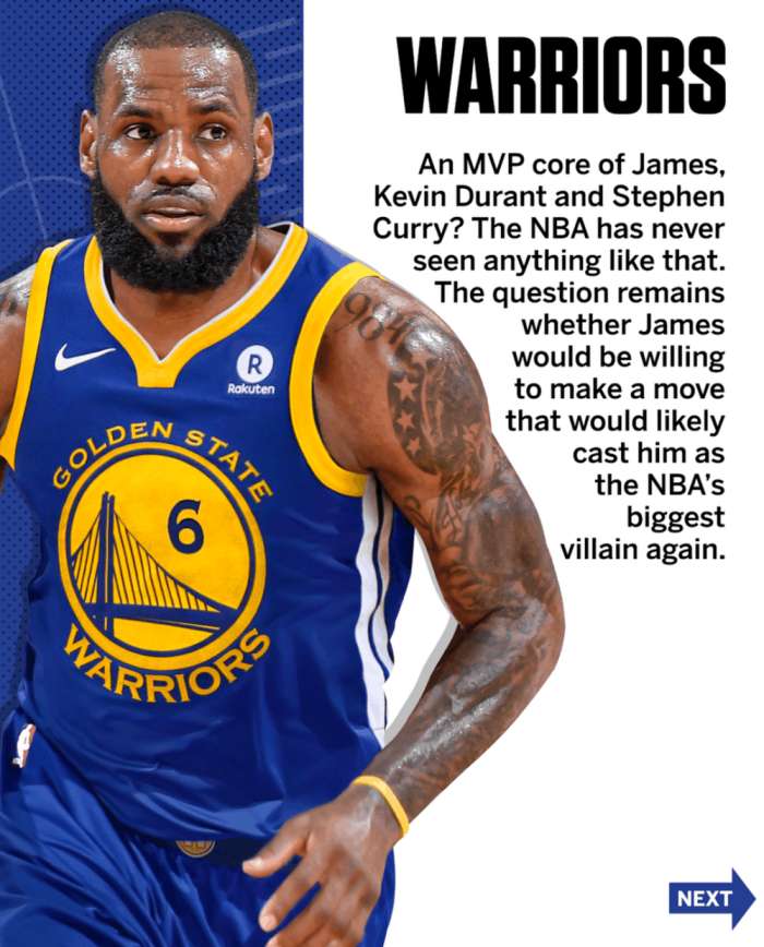 詹姆斯决定三去哪?ESPN:就这七支球队,不会去