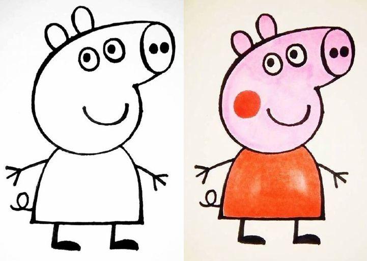 教宝宝画小猪佩奇,结果宝妈自己却画成这样!绘画教程错了?