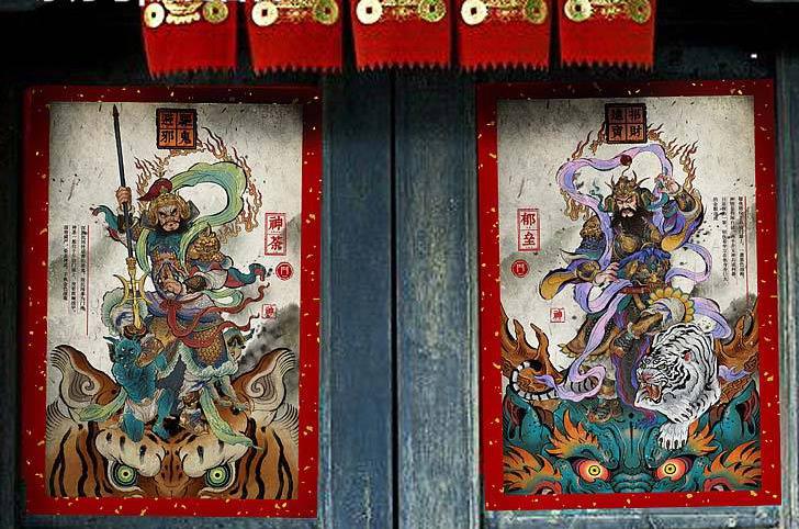 前门的门神是秦琼,尉迟恭,后门的门神是谁呢?其实更有