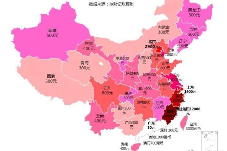 囧哥:全国压岁钱地图出炉!