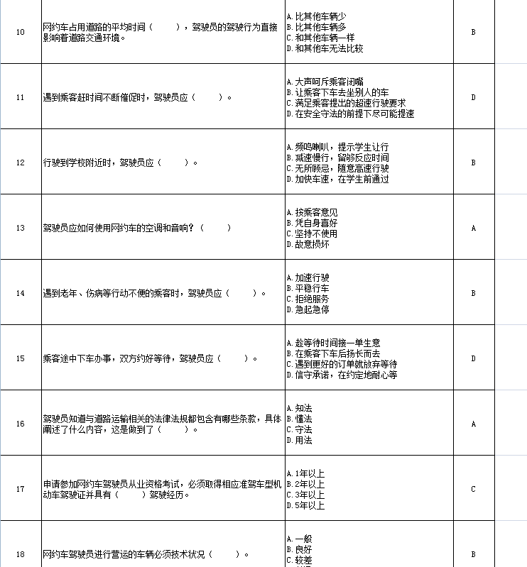 想考网约车从业资格证