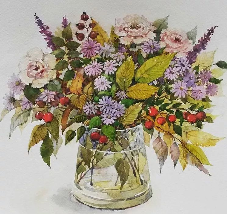最美花卉水彩插画