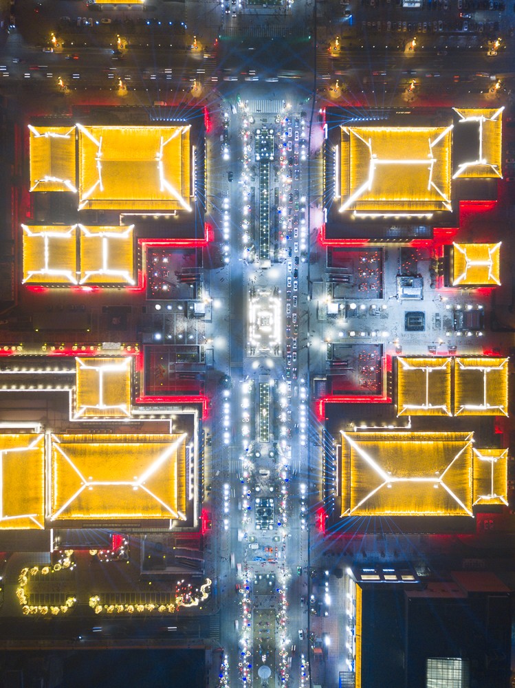 昨晚,航拍西安大唐不夜城唐人街开业盛况,美