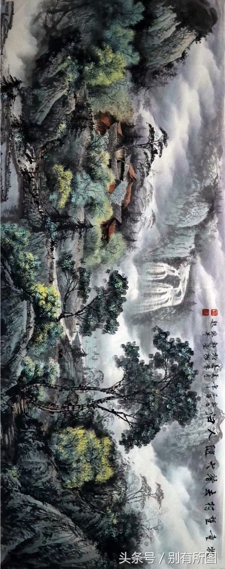 亲临大自然的真实感,画家何善学小六尺国画水墨山水画