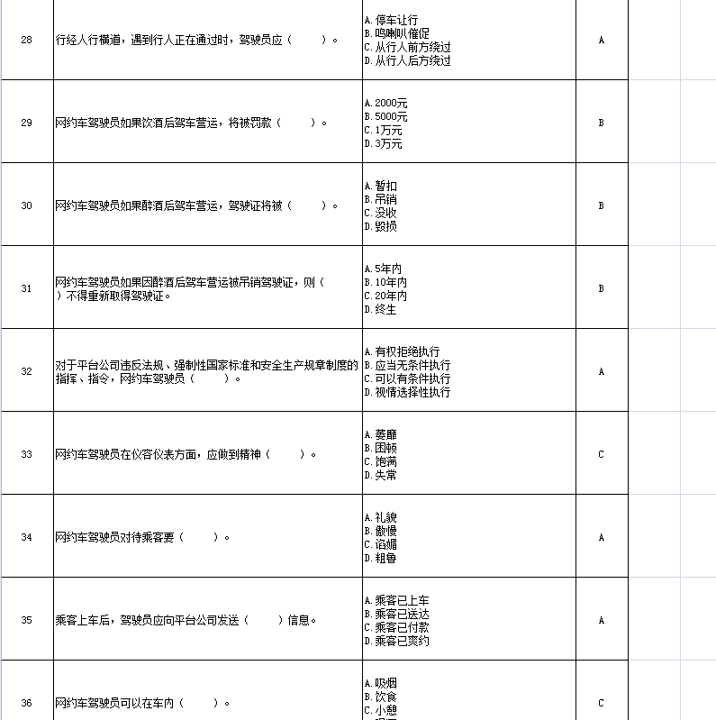 想考网约车从业资格证
