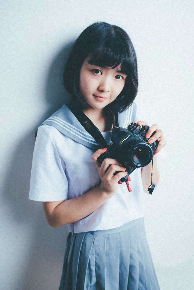 小费美图:小清新短发清纯美女,jk制服组照!