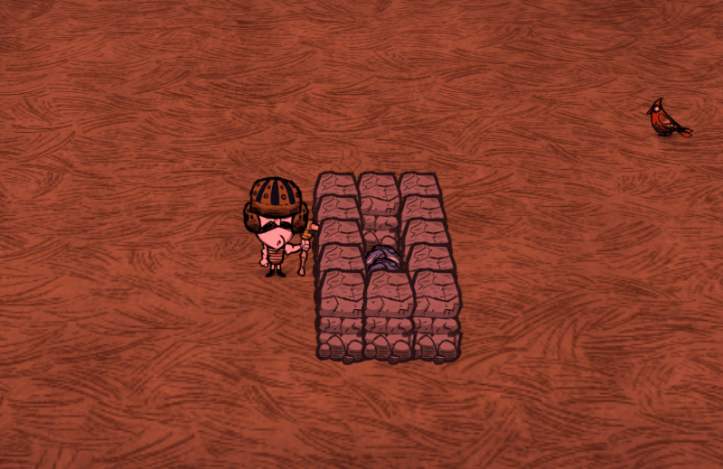 渔夫饥荒鼹鼠刷石头小肉教程