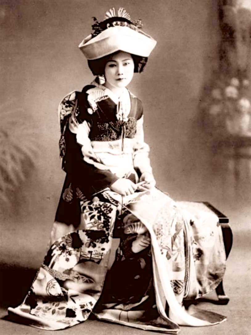 老照片 日本新娘,1900-1910年.资料:vintage